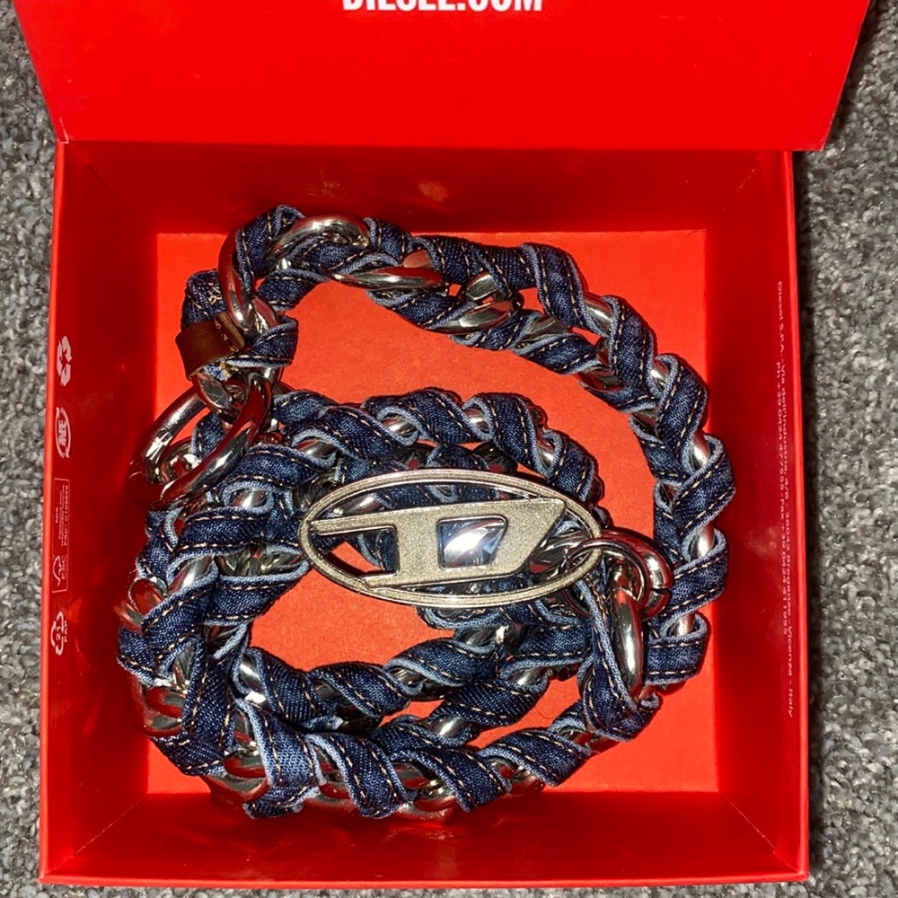 Diesel Denim Chain Belt